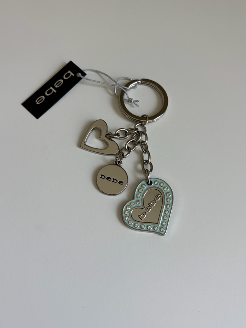 Bebe Crystal Heart Keychain Y2K NWT
